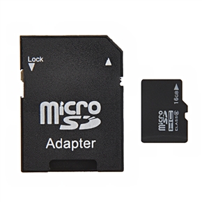 BuySKU65822 16GB Micro SDHC /TF Card T-Flash Memory Card with Micro SD Adapter (Black)