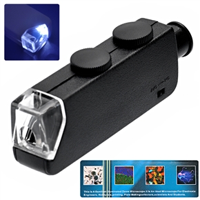 BuySKU67411 High-quality LED Illuminated 60X-100X Zoom Pocket Microscope (Black)