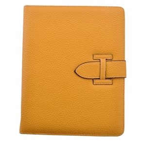 BuySKU63218 High-quality Lichee Pattern Leather Sheath Case for The new iPad (Yellow)