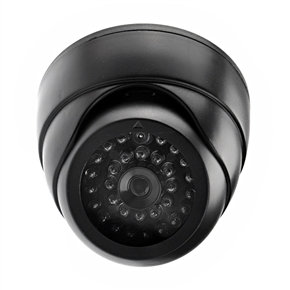 BuySKU65796 Indoor /Outdoor Dome Dummy Security Camera Model with LED Lights (Black)