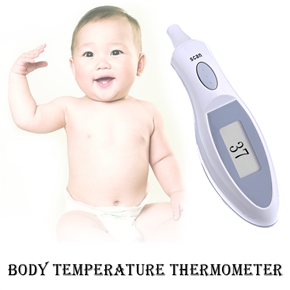 BuySKU62812 Infra-red Ear Thermometer Automatic with Common CR2032 Button Battery (White)