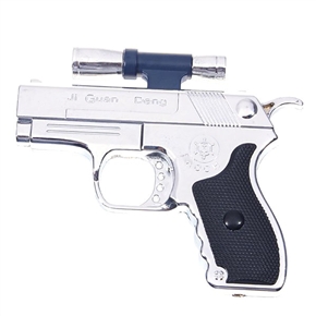 BuySKU65862 Interesting Windproof Butane Jet Cigarette Lighter in Pistol Style with Working Laser Sight
