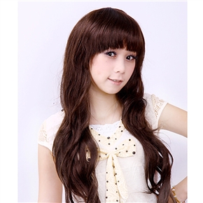 BuySKU62336 Japanese Style Wig Long Curly Hair with Front Bang (Light Brown)