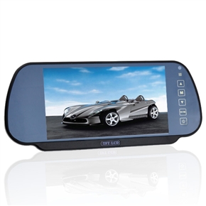 BuySKU59214 KZ-7090 7-inch TFT LCD Car Monitor Car Rearview Mirror Monitor (Black)