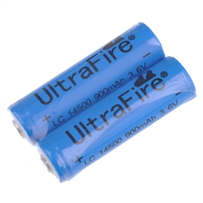 BuySKU62194 LC14500 900mAh 3.6V Li-ion AA Rechargeable Battery (Blue) - 2 pcs/set