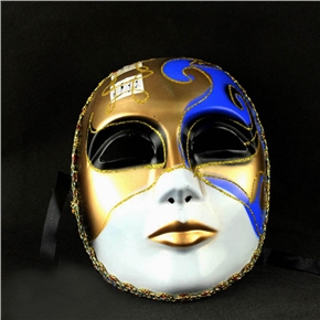 BuySKU61835 LP-1 Men's Whole Face Color Pattern Mask Ball Mask Venice Mask God of Music Theme Mask