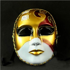 BuySKU61836 LP-2 Men's Whole Face Color Pattern Mask Ball Mask Venice Mask God of Music Theme Mask