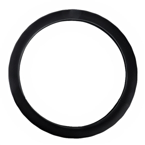 BuySKU59566 Lambskin Steering Wheel Cover with Net Holes (Black) - M Size