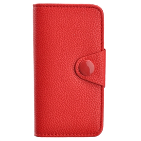 BuySKU67893 Left-right Open Style Litchi Texture PU Protective Case with Card Holders & Inner Hard Back Case for iPhone 5 (Red)