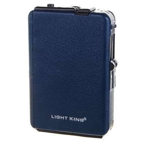 BuySKU65858 Light King Metal Cigarette Case with Windproof Butane Jet Lighter (Holds 10)