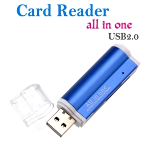 BuySKU64189 Lighter Shaped High Speed USB 2.0 /1.1 480Mbps All in One Universal Card Reader with LED Indicator (Blue)