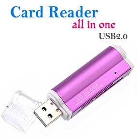 BuySKU64187 Lighter Shaped High Speed USB 2.0 /1.1 480Mbps All in One Universal Card Reader with LED Indicator (Purple)