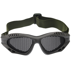 BuySKU64877 Locust Insect Prevention Metal Mesh Glasses Eyeshade with Flexible Adjustable Strap (Army Green)