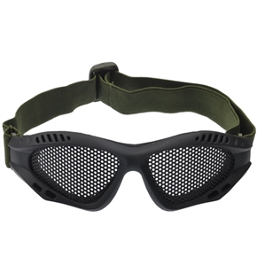 BuySKU64878 Locust Insect Prevention Metal Mesh Glasses Eyeshade with Flexible Adjustable Strap (Black)