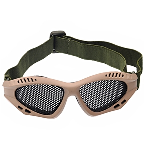 BuySKU64876 Locust Insect Prevention Metal Mesh Glasses Eyeshade with Flexible Adjustable Strap (Light Coffee)