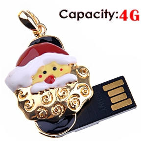 BuySKU60862 Lovely 4GB USB Flash Memory Drive Santa Claus Head U Disk Christmas