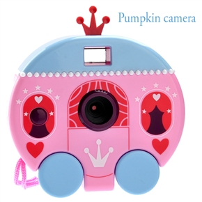BuySKU61074 Lovely Cartoon Pumpkin Shape 640*480 LCD Screen 0.3MP CMOS Digital Camera with Auto Electronic Shutter