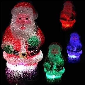 BuySKU61652 Lovely Crystal Decorated Santa Claus Shape Design Color Changing LED Desktop Small Night Lamp