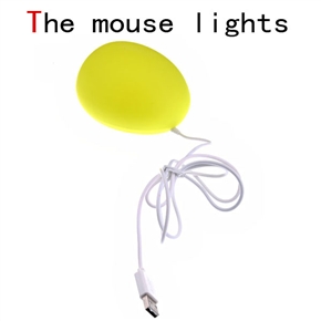 BuySKU61559 Lovely Egg Shaped USB Powered Warm Light LED Breathing Mouse Lamp (Yellow)