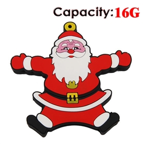 BuySKU66859 Lovely Hug Santa Claus Shape Design 16GB Rubber USB Flash Drive (Red)