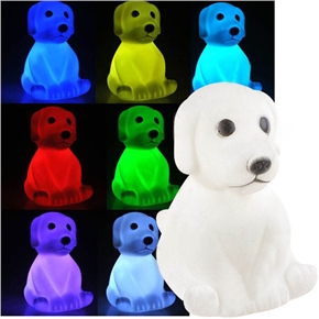 BuySKU61627 Lovely Little Dog Shape Design Color Changing LED Desktop Small Night Light (White)