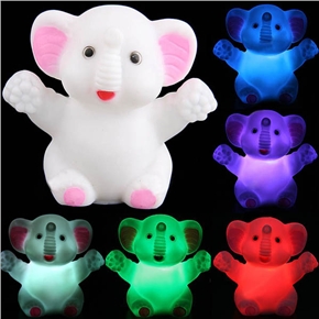 BuySKU61658 Lovely Little Elephant Shaped Design Color Changing LED Desktop Small Night Light (White) - 2 pcs/set