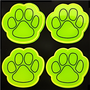 BuySKU66999 Lovely Paw Print Design High-visibility Reflective Safety Stickers - 2 pcs/set (Green)