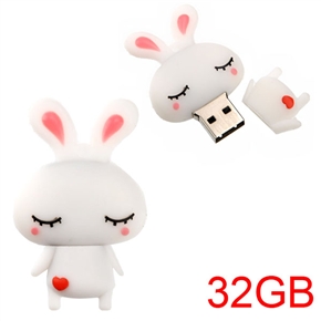 BuySKU65706 Lovely Rabbit Shaped 32GB High Speed USB 2.0 Flash Drive U Disk Flash Memory
