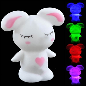 BuySKU61604 Lovely Rabbit Shaped Color Changing LED Small Night Lamp with Light Fragrance (White)