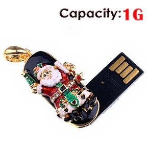BuySKU66874 Lovely Santa Claus 1G USB Flash Memory Drive with Metal Ring