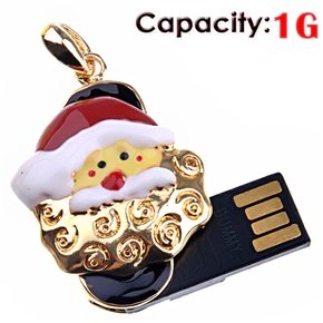 BuySKU66869 Lovely Santa Claus Head 1G USB Flash Memory Drive with Metal Ring