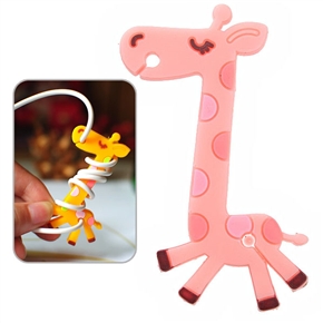 BuySKU62031 Lovely Small Giraffe Shape Soft Cable Cord Winder (Pink)