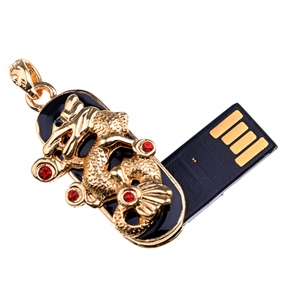 BuySKU60853 Luxuriant 4GB USB Flash Memory Drive Golden Dragon Decoration U Disk Christmas