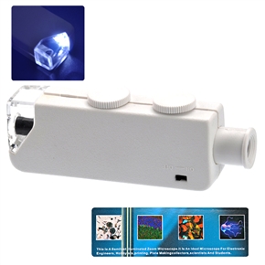 BuySKU62056 MG10081-1A Handheld Type 160X-200X Zoom LED Lighted Pocket Microscope (White)