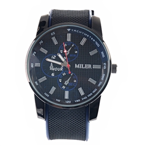 BuySKU57808 MILER Men's Wrist Watch with Silicon Rubber Band (Blue)