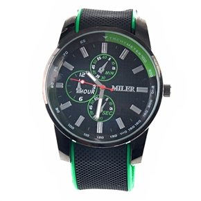 BuySKU57810 MILER Men's Wrist Watch with Silicon Rubber Band (Green)