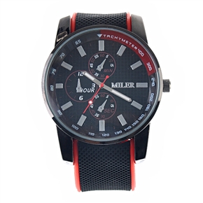 BuySKU57811 MILER Men's Wrist Watch with Silicon Rubber Band (Red)