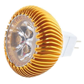 BuySKU61437 MR16 3W 12V 3 LED 240 Lumen Warm White Light Bulb (Golden)