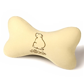 BuySKU59560 Memory Foam Car Neck Support Pillow Neck Cushion with Bear Pattern (Khaki)