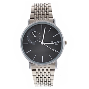 BuySKU57721 Men's Quartz Wrist Watch with Round Dial & Metal Watch Band