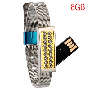 BuySKU66587 Metal Wrist Watch Shaped 8GB USB 2.0 U Disk Flash Drive