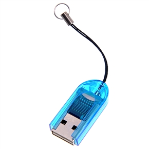 BuySKU18409 MicroSD/T-Flash TF Portable Signal Slot USB 2.0 Memory Card Reader (Blue)