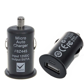 BuySKU59804 Mini Car Charger 12V 1000mA Powered Car Cigarette Adapter with USB Port (Black)