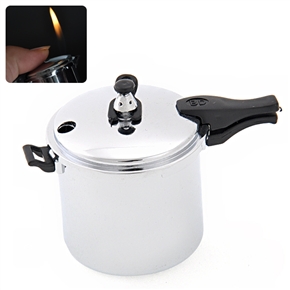BuySKU67415 Mini Pressure Cooker Shaped Refillable Butane Cigarette Cigar Lighter (Silver)