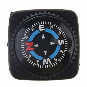 BuySKU58826 Mini Style Square-shaped Compass with Rubber Watch Clasp (Black)