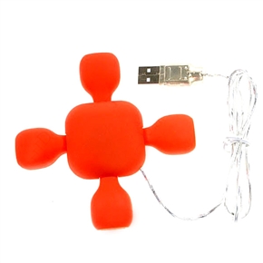 BuySKU54980 Mini Turtle Shaped USB 2.0 High Speed 4-Port Hub Adapter with USB Cable (Red)