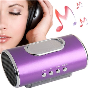 BuySKU66953 Mini Type Rechargeable Music Stereo Speaker with FM Radio & TF/USB Slots & 3.5mm Audio Jack (Purple)