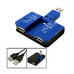 BuySKU55069 Mountain Top Shaped USB 2.0 High Speed 4-Port Hub Adapter with USB Cable (Blue)