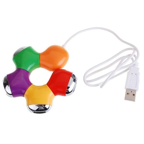 BuySKU54945 Multi-color Swivel-Jointed Quincunx High Speed USB 4-Port Hub Adapter