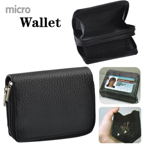 BuySKU62430 Multi-functional Design PU Leather Micro Wallet Purse for Cards Coins Changes (Black)